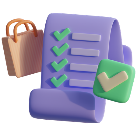 Shopping List  3D Icon