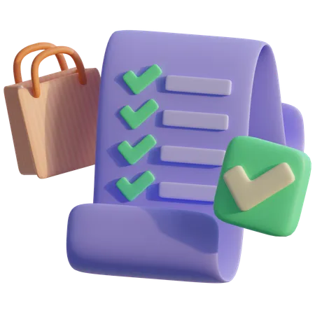 Shopping List  3D Icon