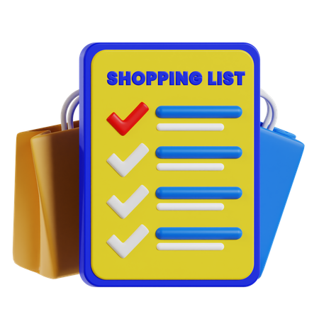 Shopping List  3D Icon