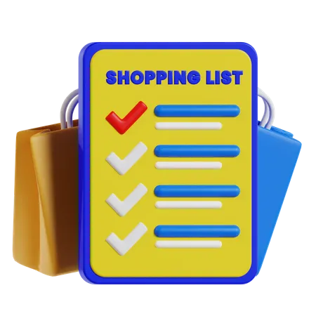 Shopping List  3D Icon