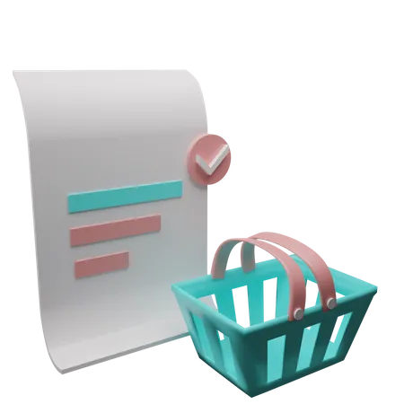 Shopping List  3D Illustration