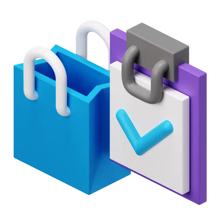 Shopping List  3D Illustration