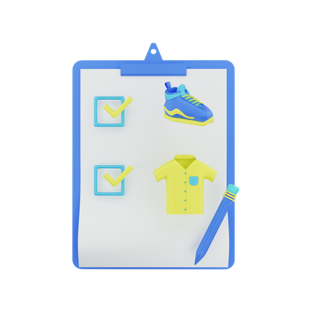 Shopping List  3D Illustration