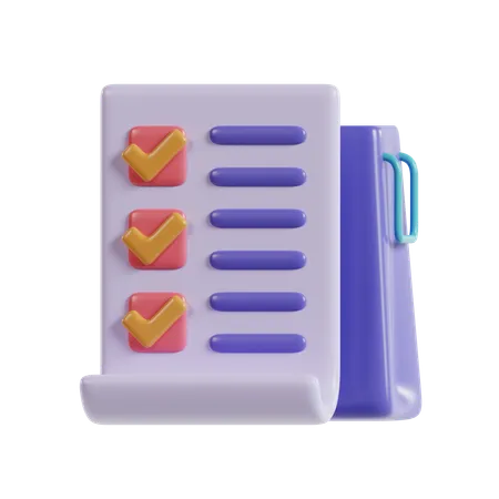 3 D Render Shopping List Icon 3D Icon