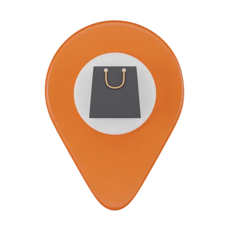 Pin Point Shopping 3 D Icon With Essence Of Retail Therapy Perfect For Web Design And E Commerce Projects 3 D Render Illustration 3D Icon