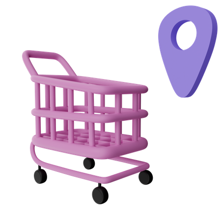 Shopping Location  3D Illustration