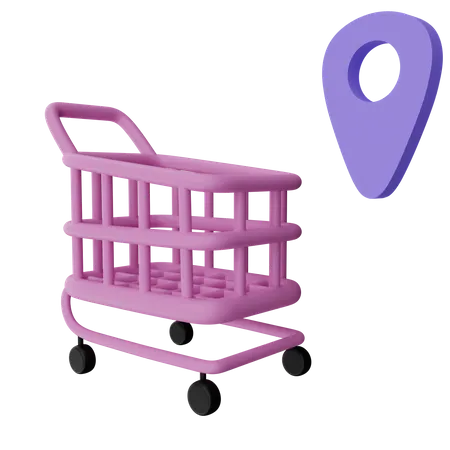 Shopping Location  3D Illustration