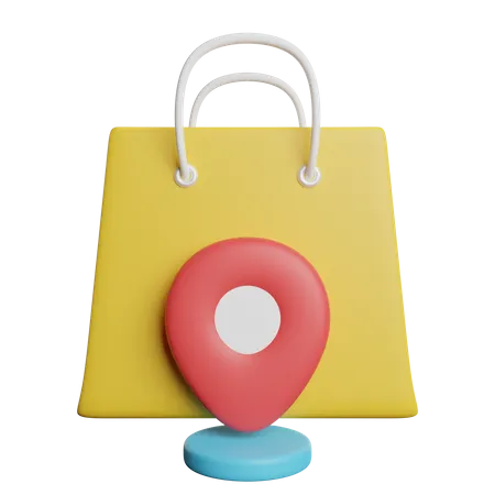 Shopping Location Pin 3D Icon