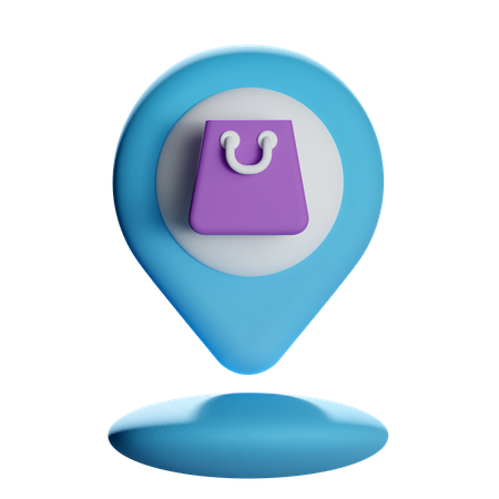 Shopping Location Pin  3D Icon