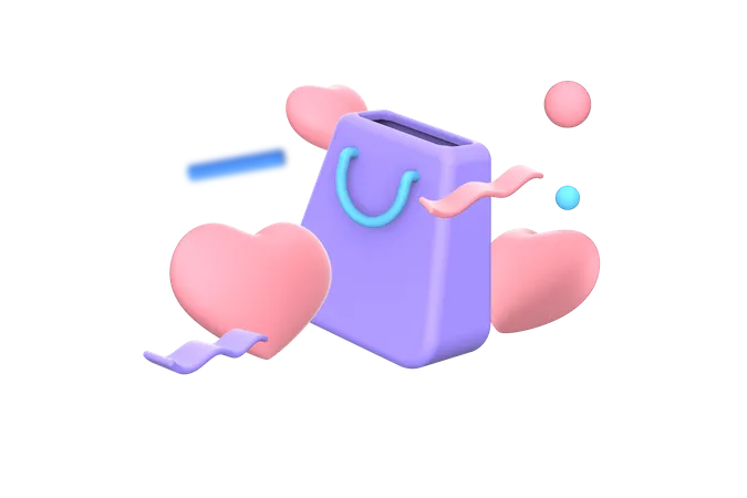 Shopping Love  3D Illustration