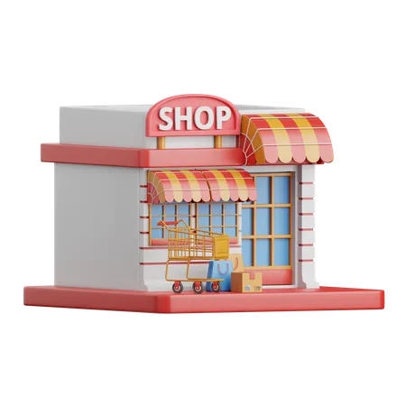 3 D Rendering Store Isolated Useful For Ecommerce Shopping And Business Online Design Illustration 3D Icon
