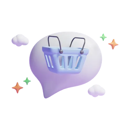 Shopping Message  3D Icon