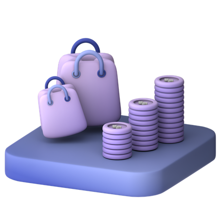 Shopping Money  3D Icon