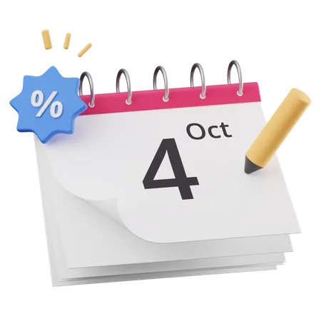 Shopping offer date  3D Illustration