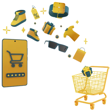 Shopping Online  3D Icon