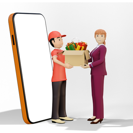 Shopping order delivery 3D Illustration