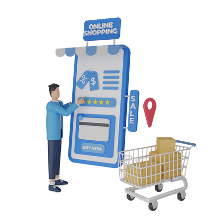 Shopping Order payment  3D Illustration