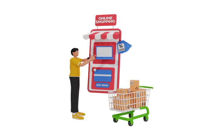 Shopping order payment  3D Illustration