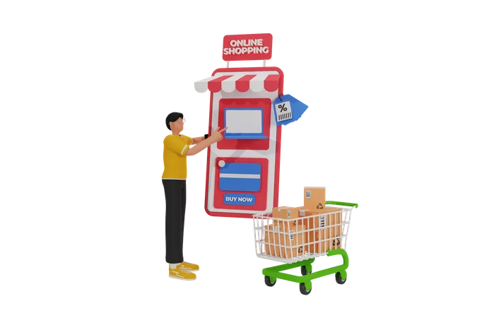 Shopping order payment  3D Illustration