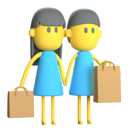 Shopping People  3D Icon
