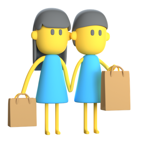 Shopping People  3D Icon