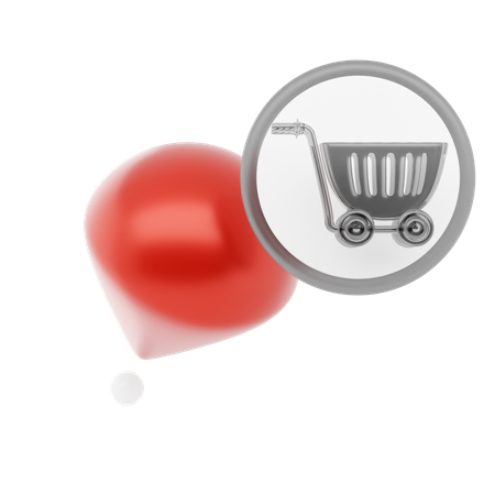 Shopping Pin  3D Icon