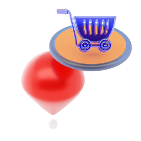 Shopping Pin  3D Icon