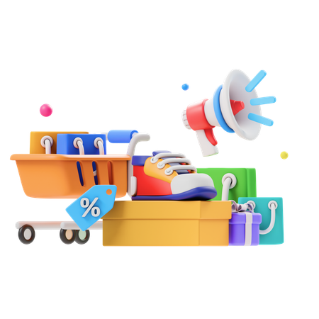 Shopping Products  3D Icon