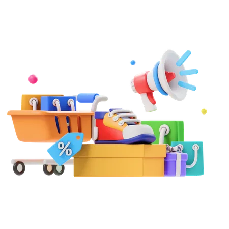 Shopping Products  3D Icon