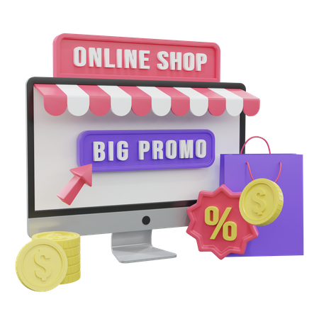 Shopping Promotion 3D Illustration