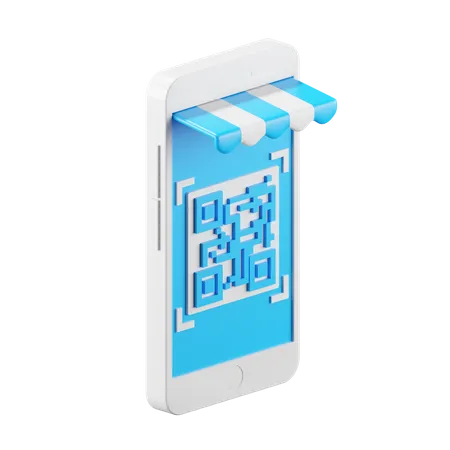 Shopping Qrcode  3D Icon