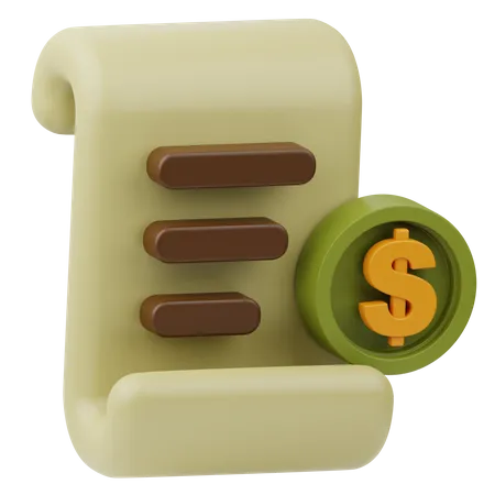 Shopping Receipt  3D Icon