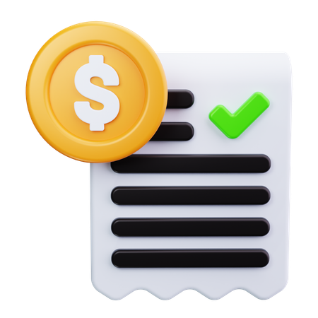 Shopping Receipt  3D Icon