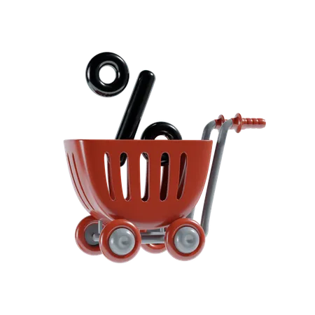 Shopping sale trolley  3D Illustration