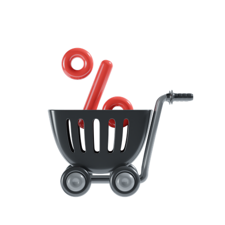 Shopping sale trolley  3D Illustration