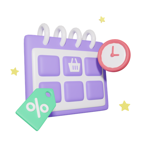 Shopping Schedule 3D Icon