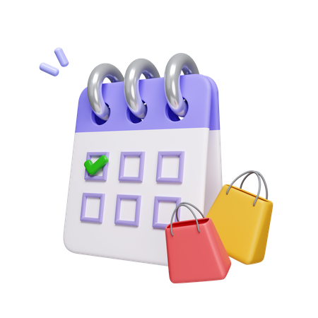 Shopping Schedule  3D Icon