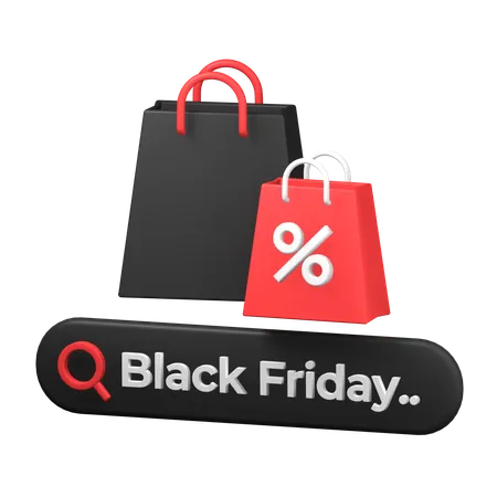 Shopping Product Search Bar Black Friday Sale 3 D Icon Illustration Design 3D Icon