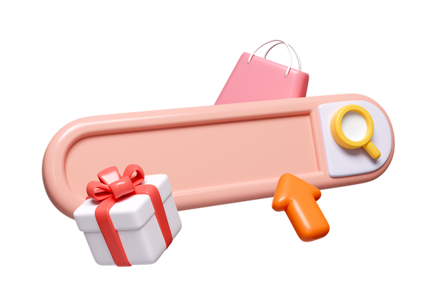 Shopping Search Bar  3D Icon