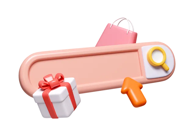 Shopping Search Bar  3D Icon