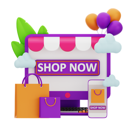 Shopping Shop Now  3D Icon