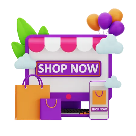 Shopping Shop Now  3D Icon