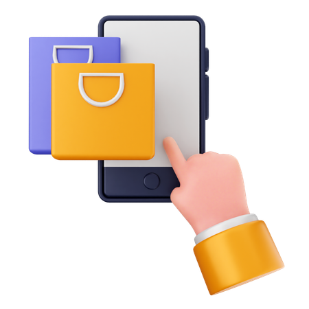 Shopping Smartphone  3D Icon