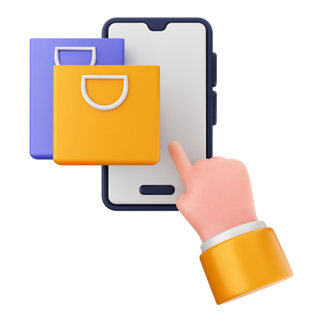 Shopping Smartphone  3D Icon