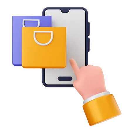 Shopping Smartphone  3D Icon