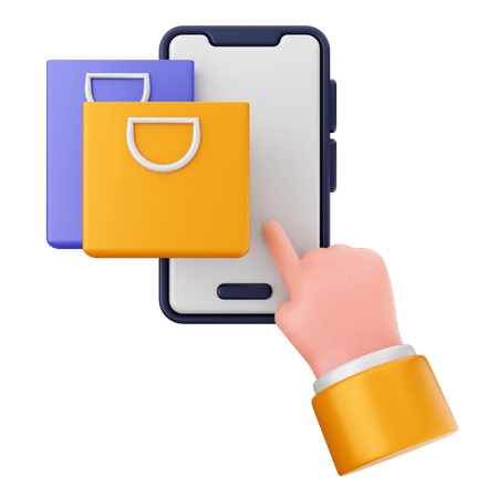 Shopping Smartphone  3D Icon