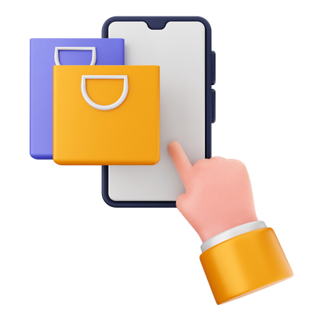 Shopping Smartphone  3D Icon