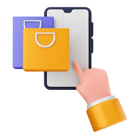 Shopping Smartphone  3D Icon