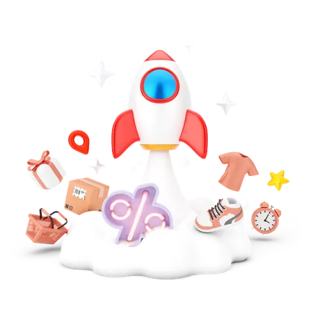 Shopping Startup  3D Icon