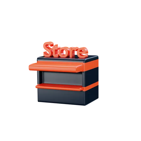 3 D STORE ICON OBJECT RENDERED 3D Illustration